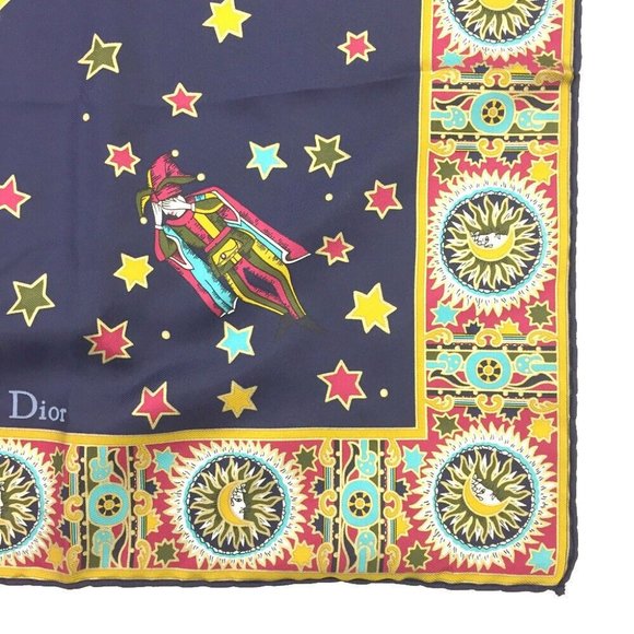 119160E V Christian Dior Scarf Multicolor Silk 100% - Picture 4 of 9